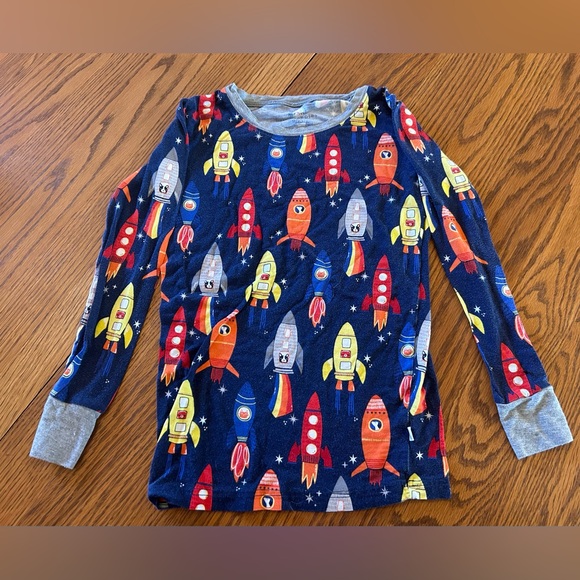 Little Sleepies 2 piece pajama set - Navy Space Explorer - Picture 2 of 5